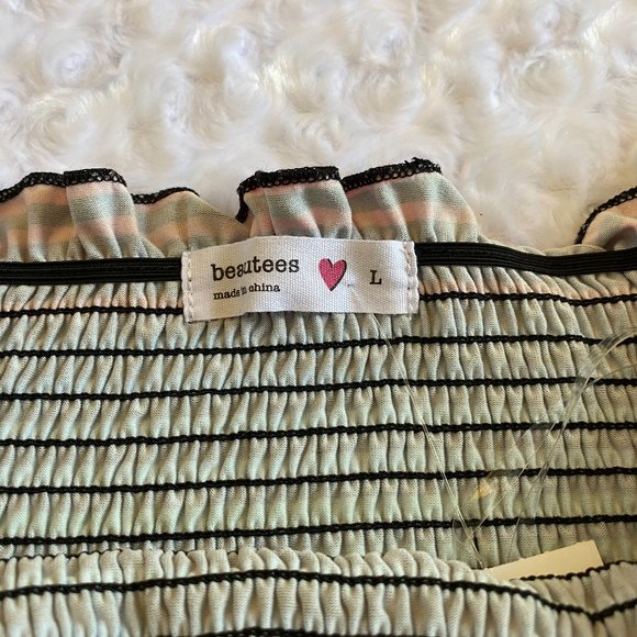 Beautees Girls Rainbow Colors Stretch Short Sleeve Top-L - Picture 7 of 7